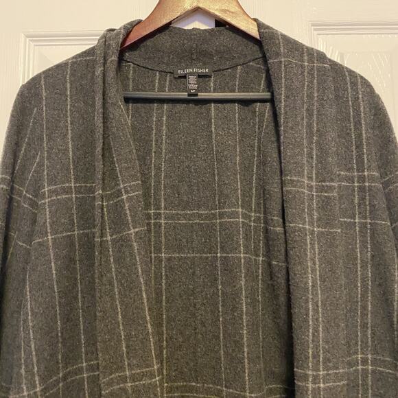 womens Eileen Fisher Gray open front cardigan size small - Picture 2 of 10